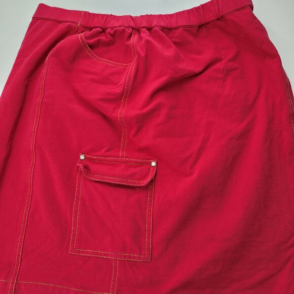 Dream Jeannes by Quacker Factory Skort Women's L Red Heart Bling Skirt Shorts - Picture 9 of 13